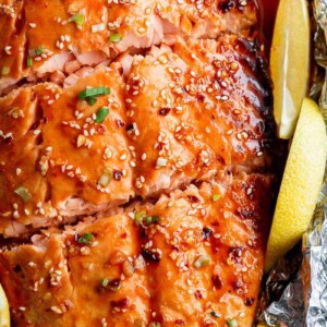 Honey Sesame Salmon In Foil is Full of Asian flavours with ingredients.
