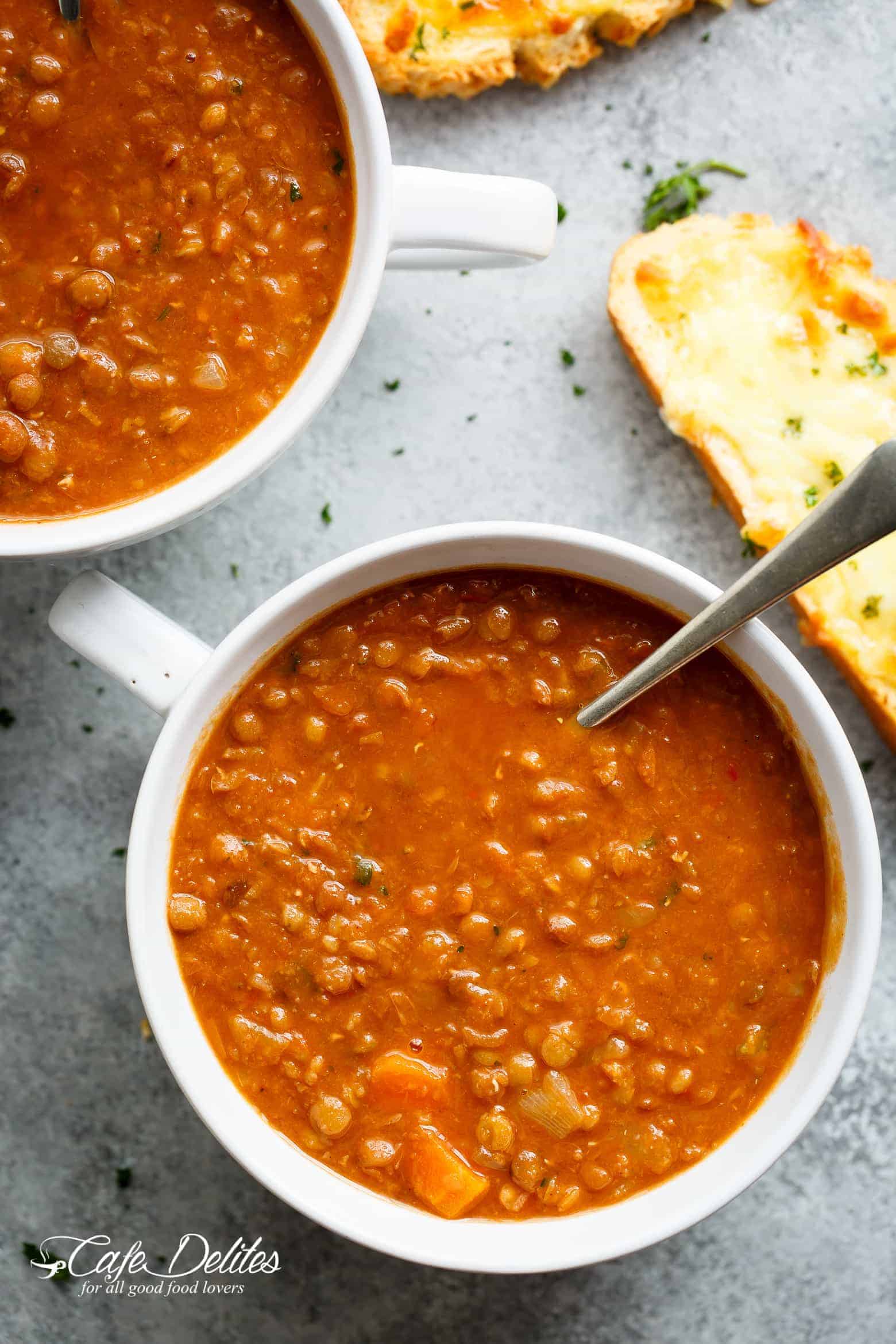 Filling Lentil Soup in a bowl