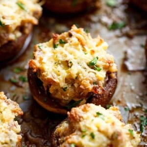 Sausage Cream Cheese Dip Stuffed Mushrooms
