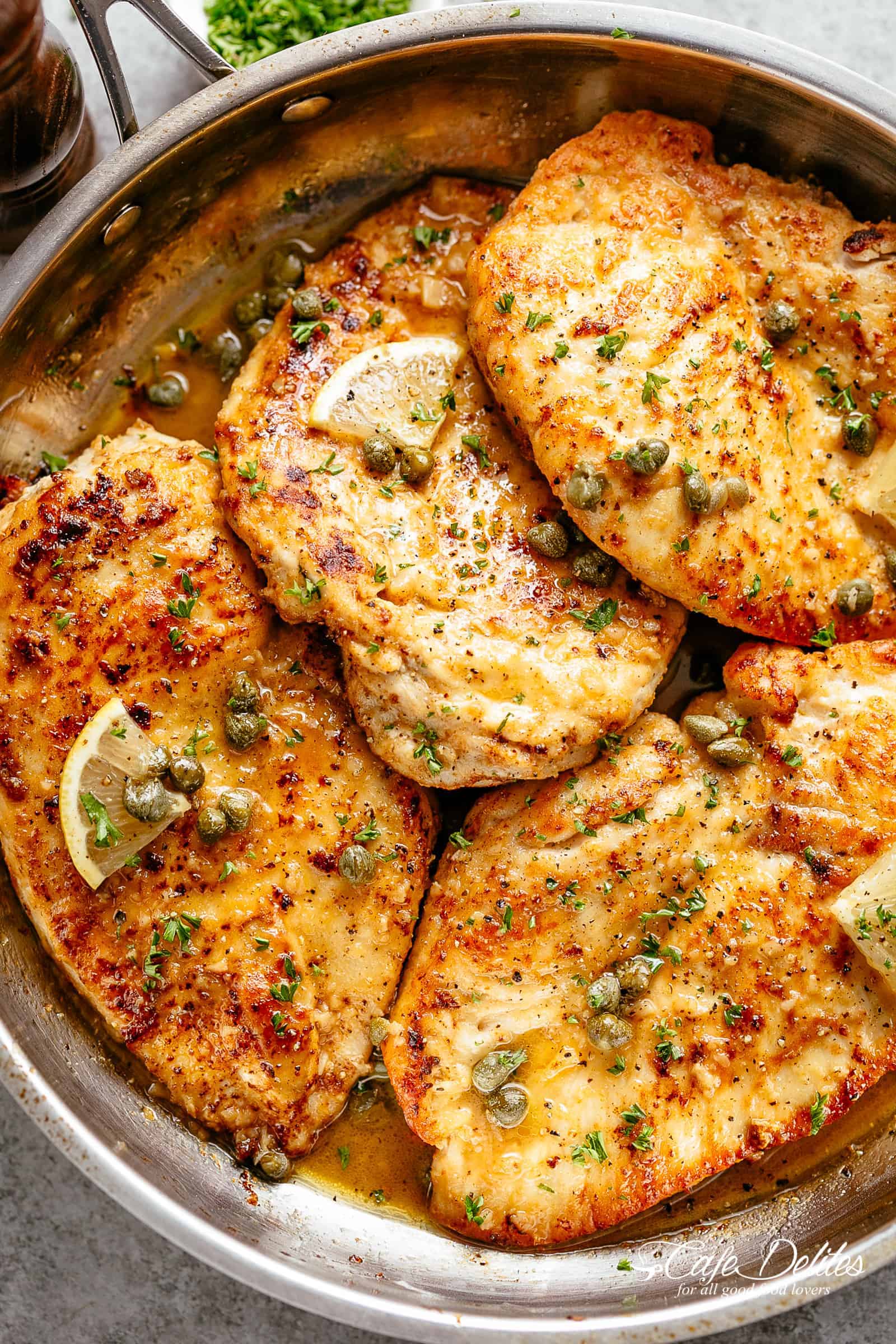 Garlic Chicken Piccata in a pot
