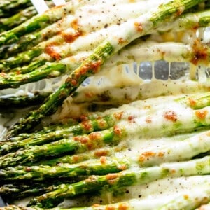 Cheesy Garlic Roasted Asparagus looks amazing