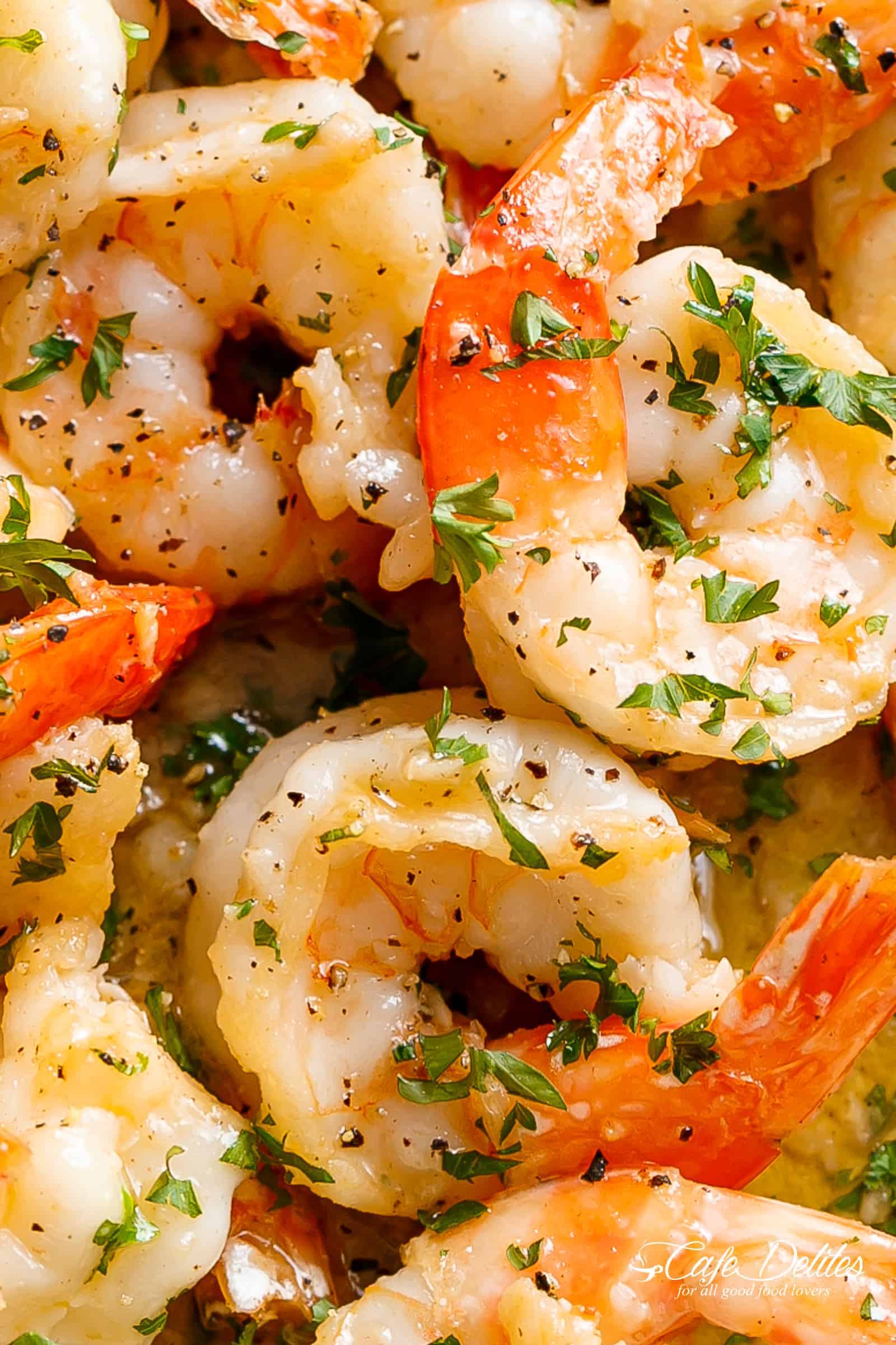 Super zoom in image of Garlic Butter Shrimp Scampi