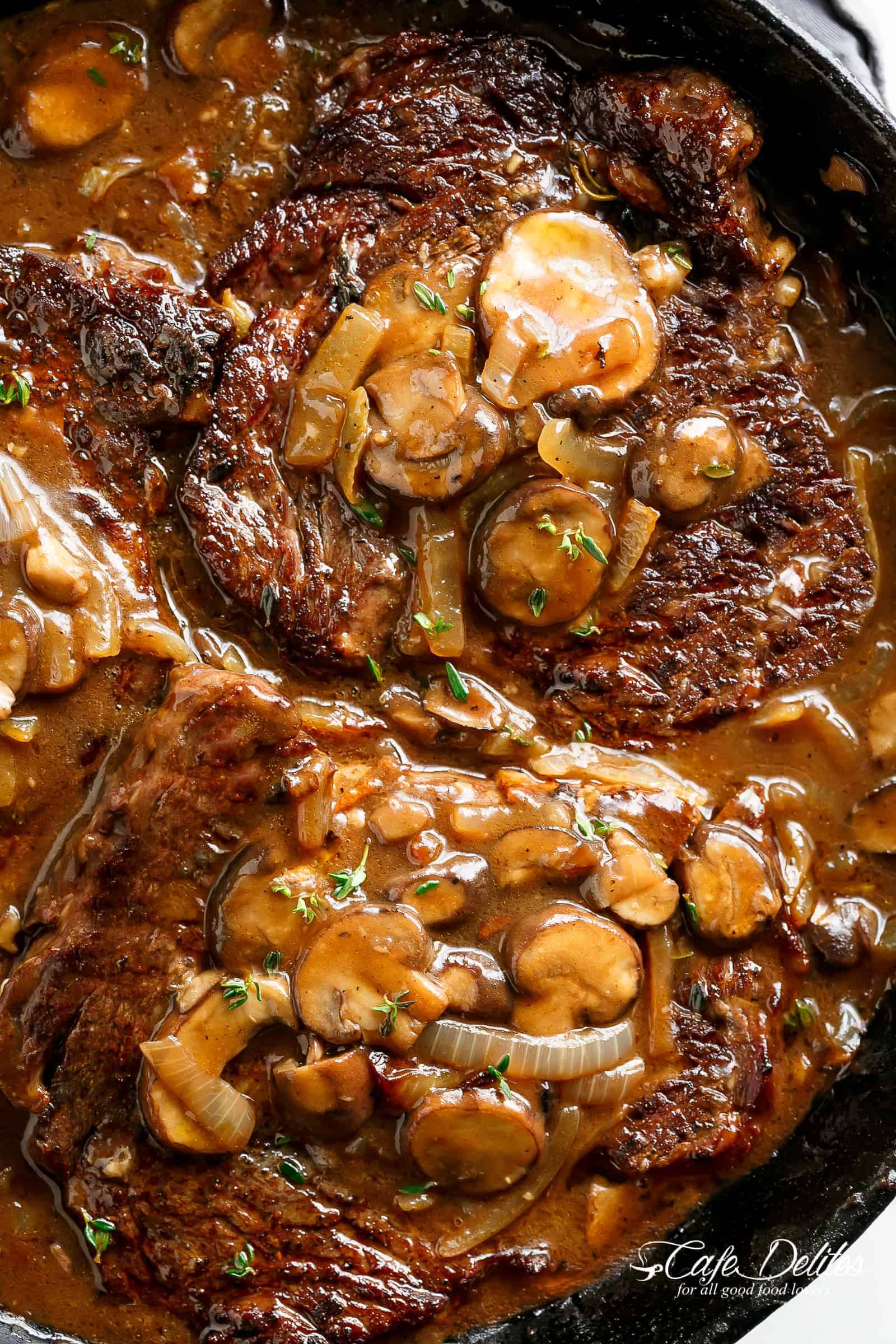 Zoom in image of Ribeye Steaks With Mushroom Gravy