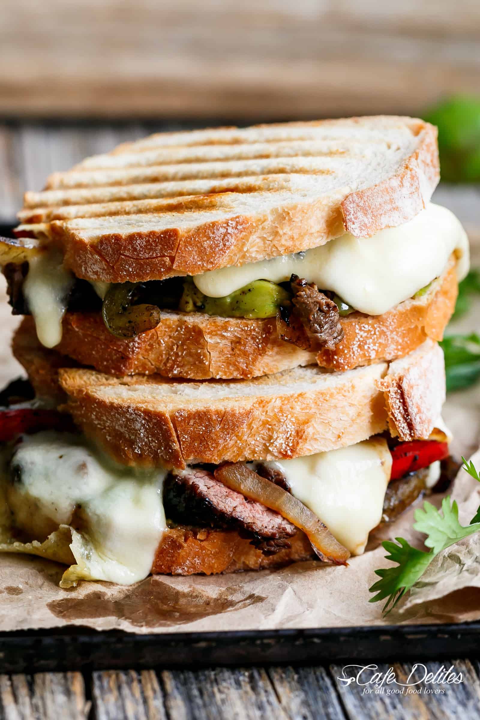 Steak Fajita Grilled Cheese sandwich
