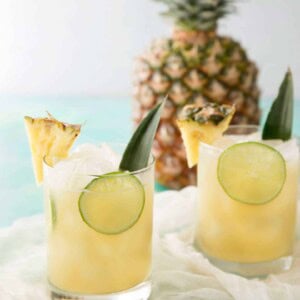 Pineapple Rum Punch in 2 glasses