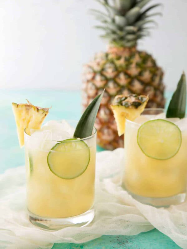 Pineapple Rum Punch in 2 glasses