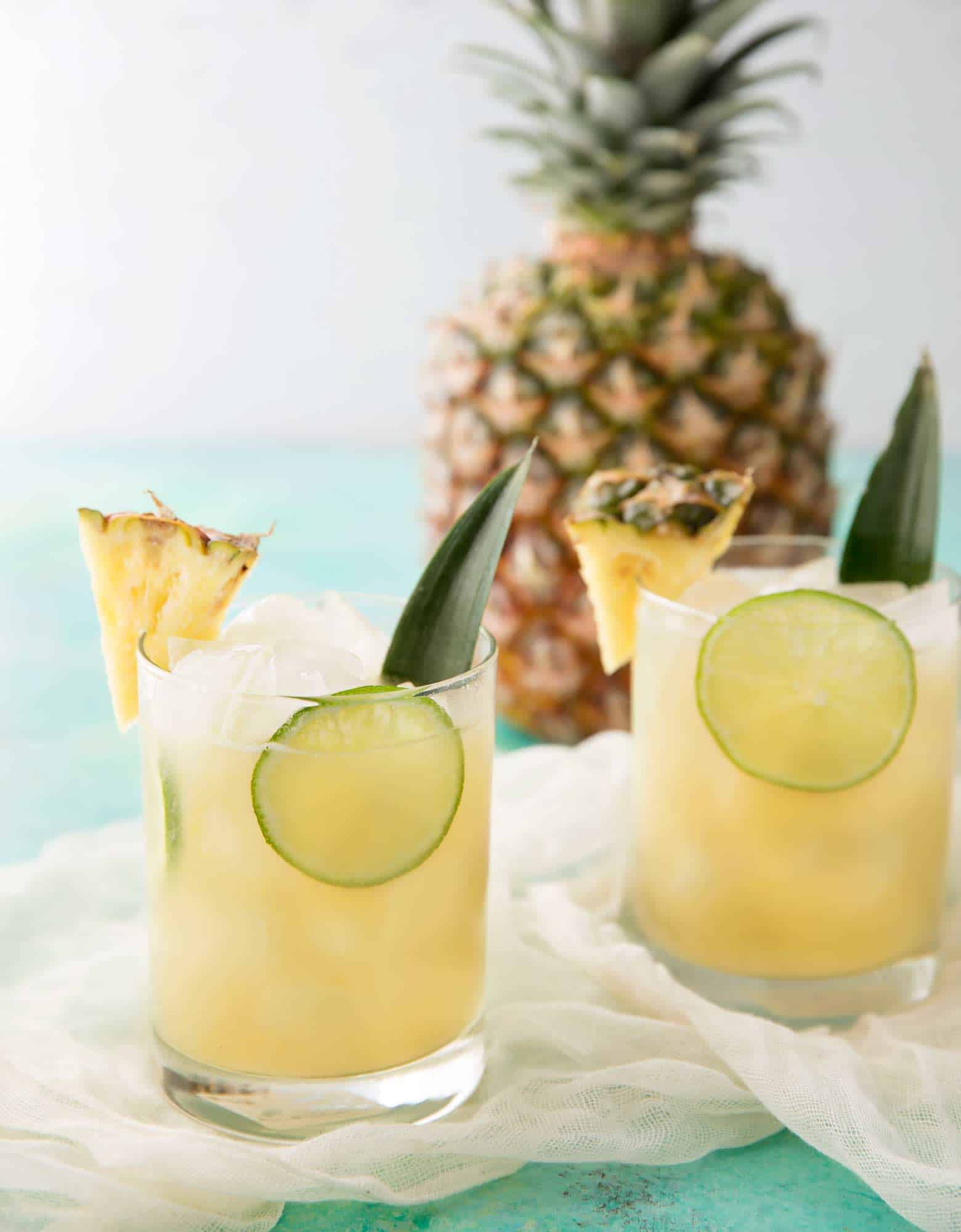 Pineapple Rum Punch in 2 glasses