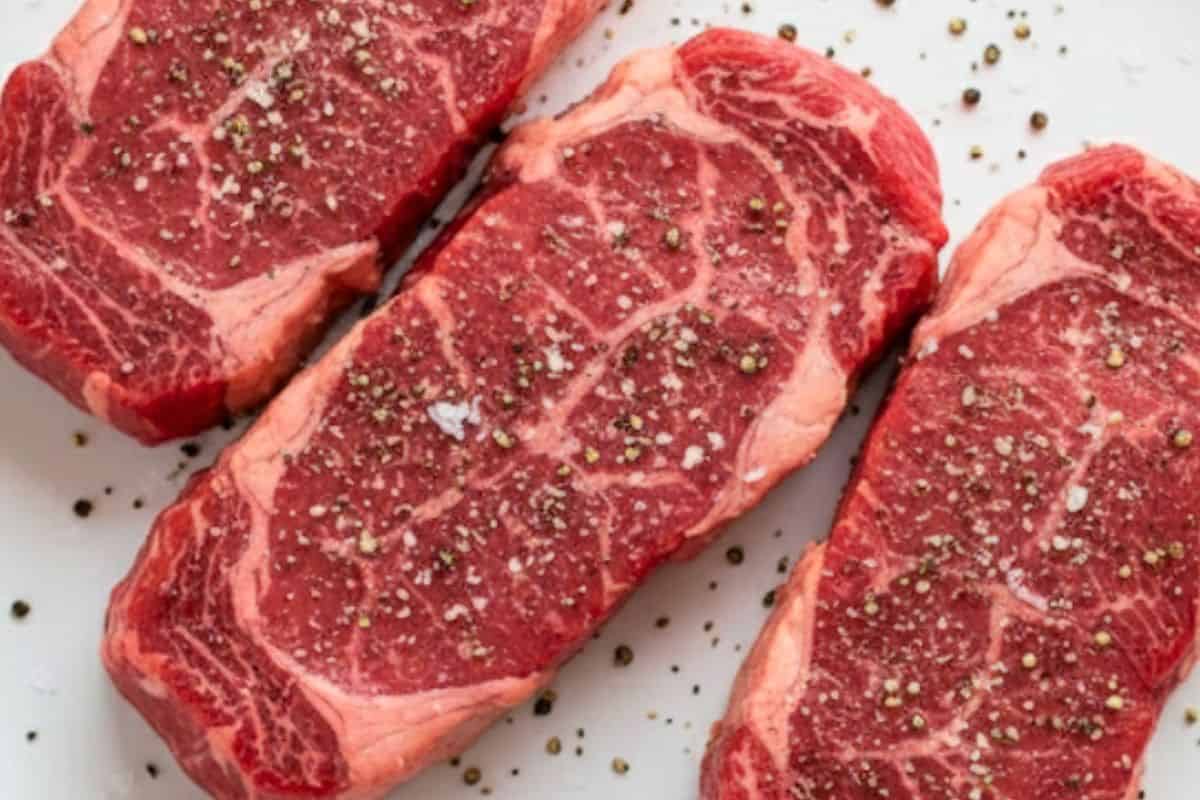Pat steaks dry and season both sides with salt and pepper.