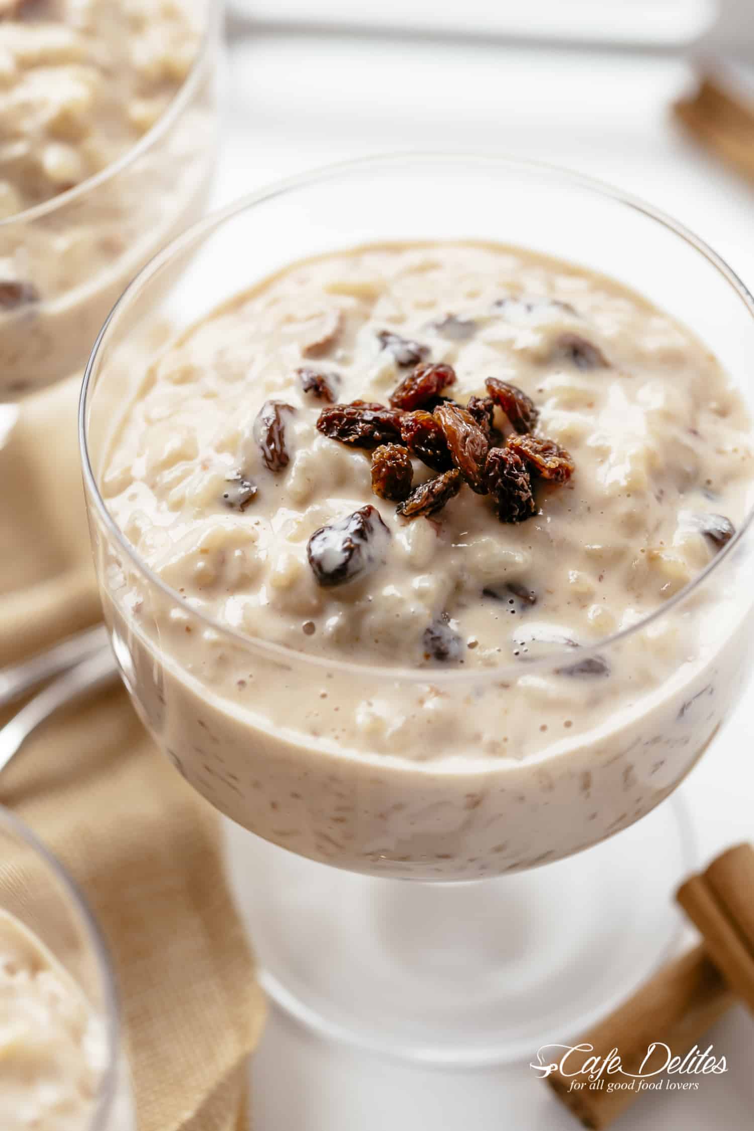 Rice Pudding in a glass cup