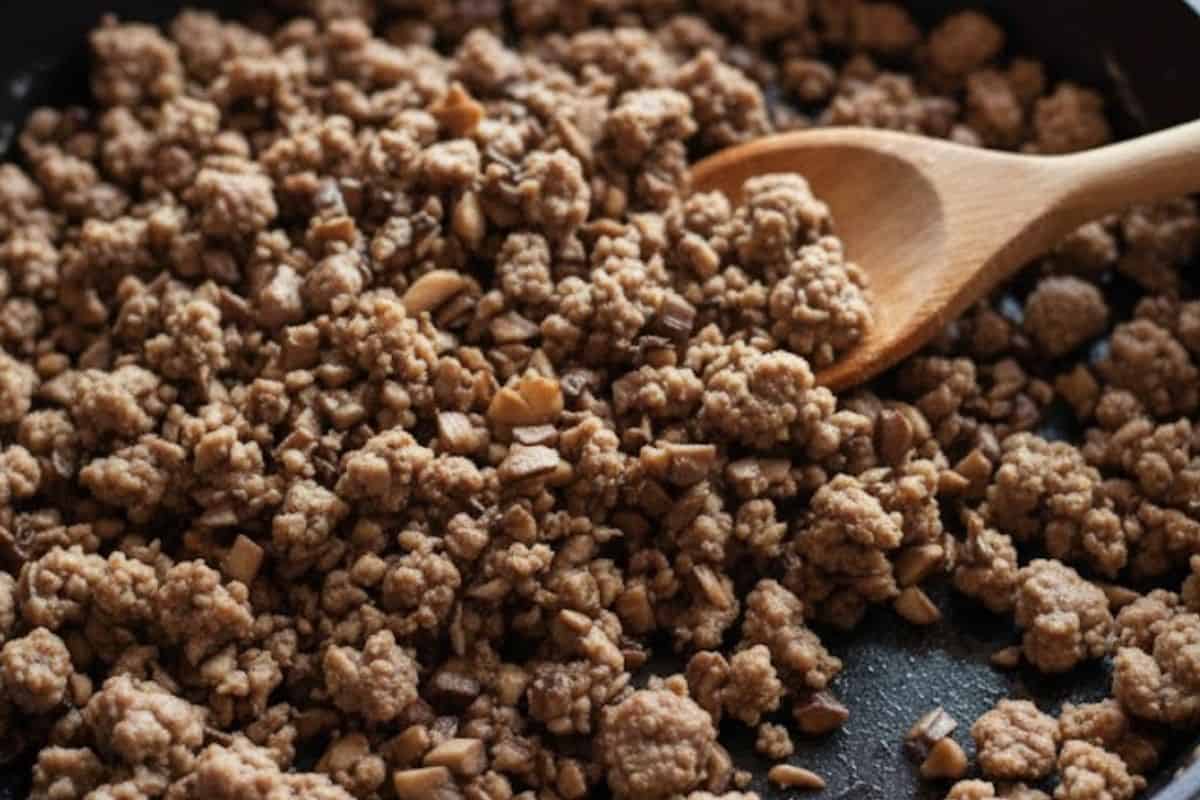 Stir in the chopped mushroom stems and cook for another 3 minutes until tender and slightly browned.