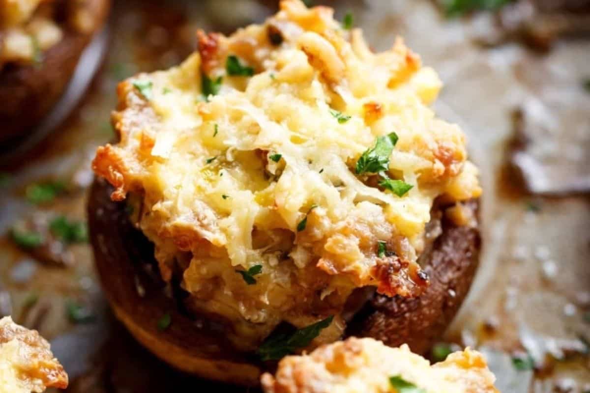 Bake for 20 minutes until the stuffing is golden, then sprinkle with the remaining Parmesan. Continue baking for 15 minutes or broil for 2 minutes for a crispy.