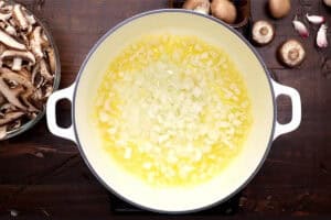 onion in a pot with butter