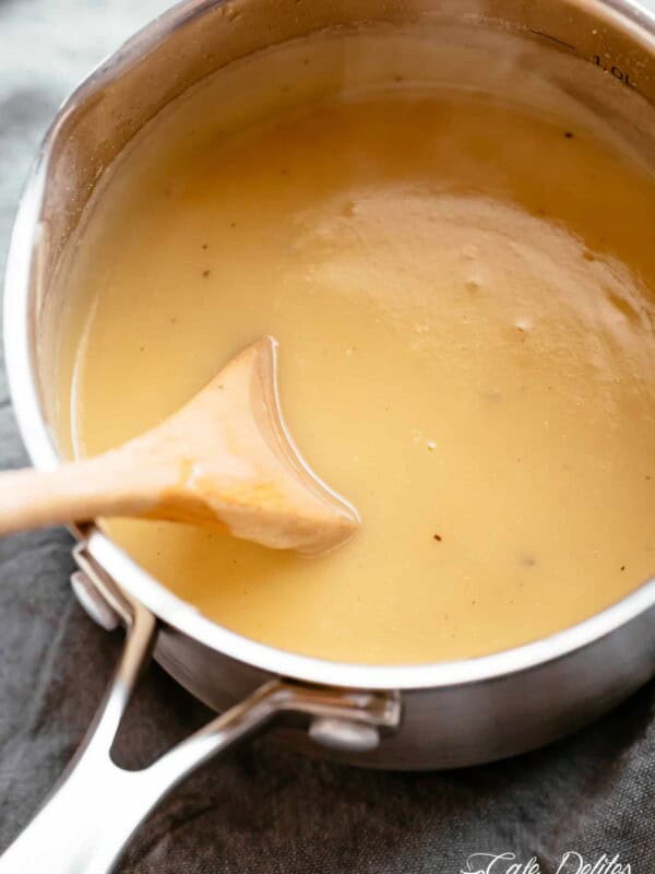 Turkey Gravy Recipe in a pan