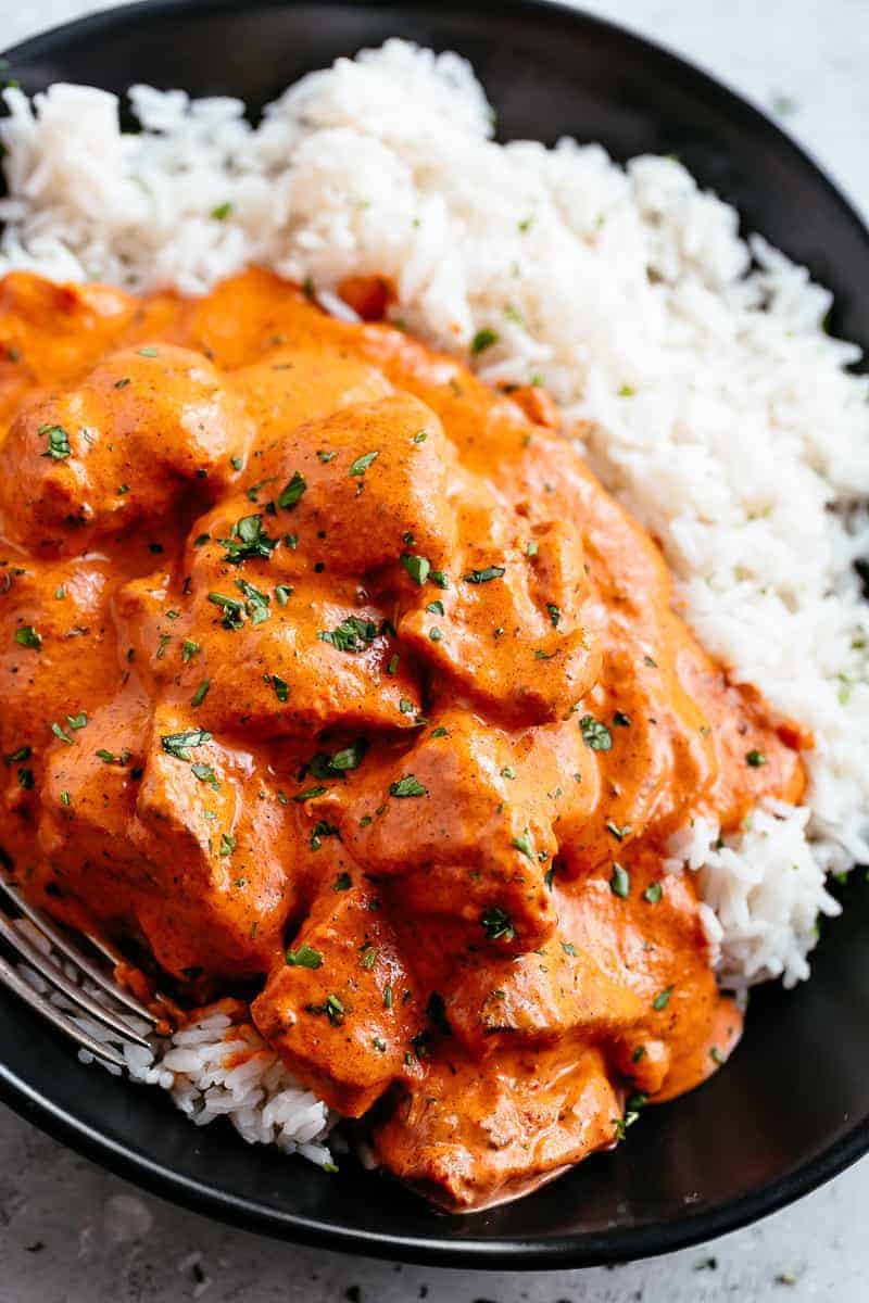 butter chicken with rice ready to eat