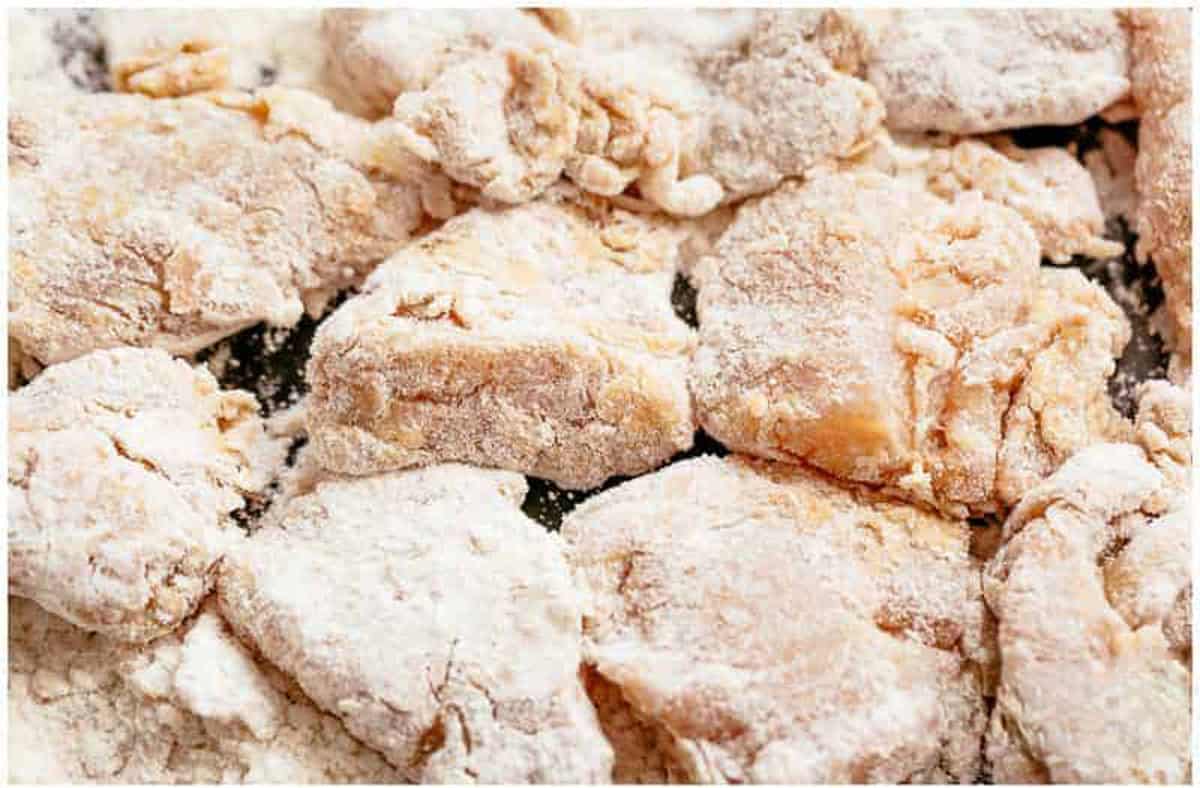 Close Up chinese lemoon chicken before cooking