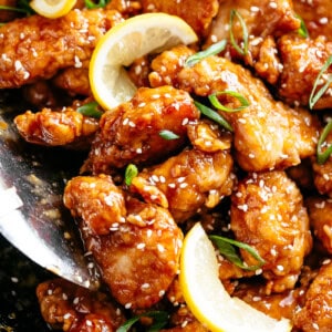 Chinese Lemon Chicken Pieces in a bowl
