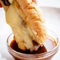 A classic French Dip Sandwich with sauce
