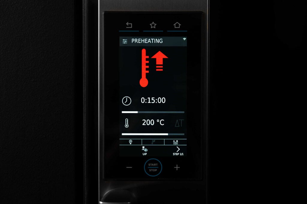 oven pre-heating to 400F or 200C