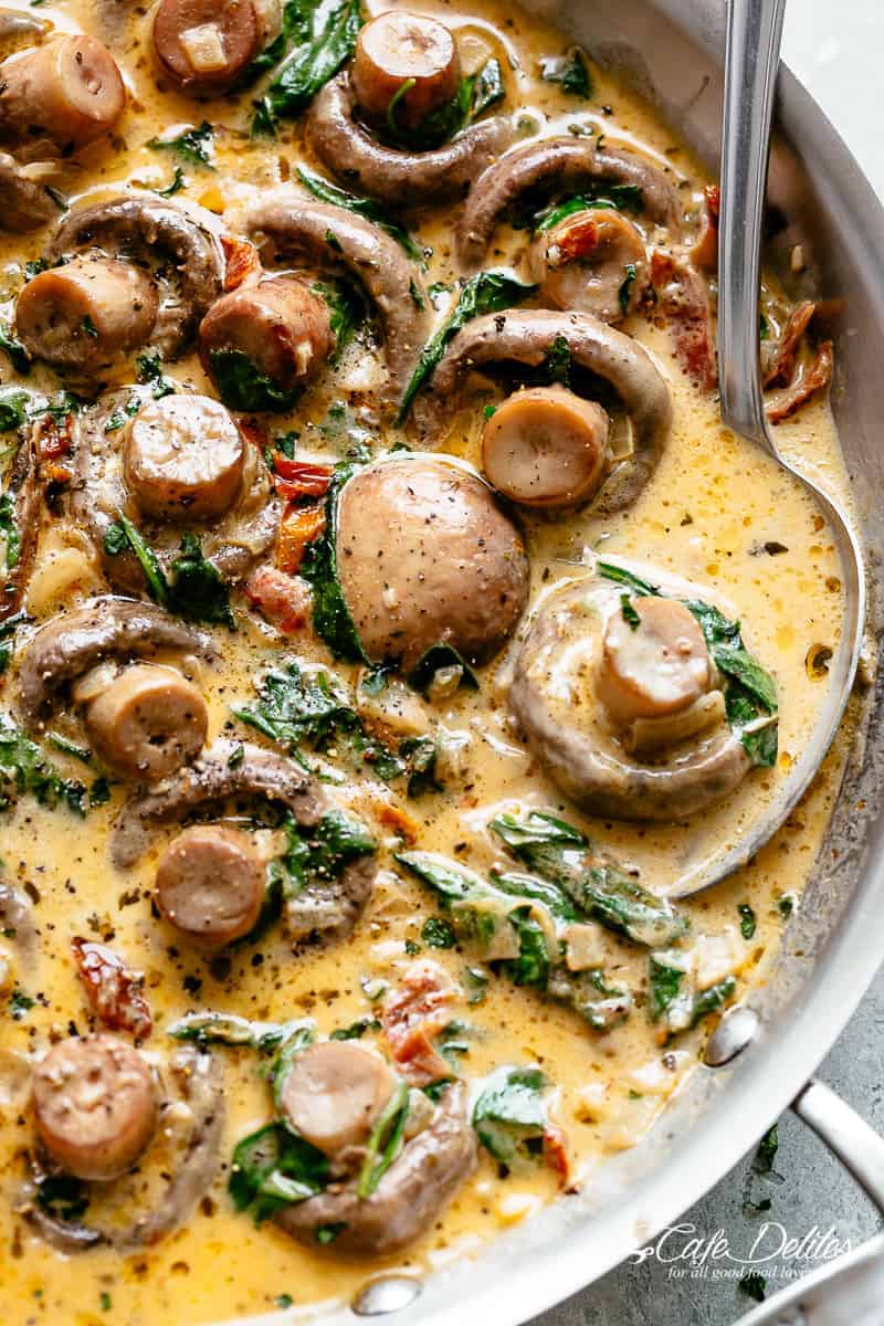 Juicy image of Creamy Garlic Butter Tuscan Mushrooms