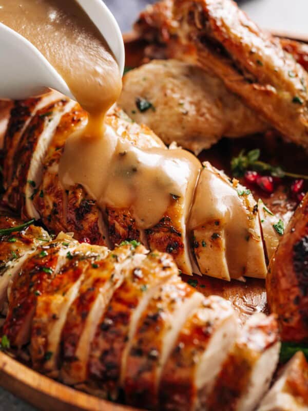 Crispy Skinned Slow Cooker Turkey is THE MOST succulent Turkey, WITHOUT brining OR marinading! This Turkey will have EVERYONE talking