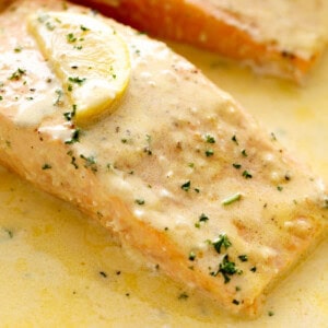 Baked Salmon Lemon Butter Cream Sauce