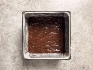 Batter in the pan waiting to be bake