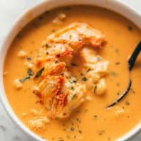 top view Lobster Bisque