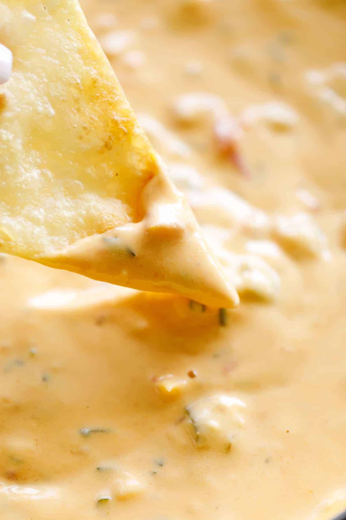 Queso Mexican Cheese Dip with tortilla