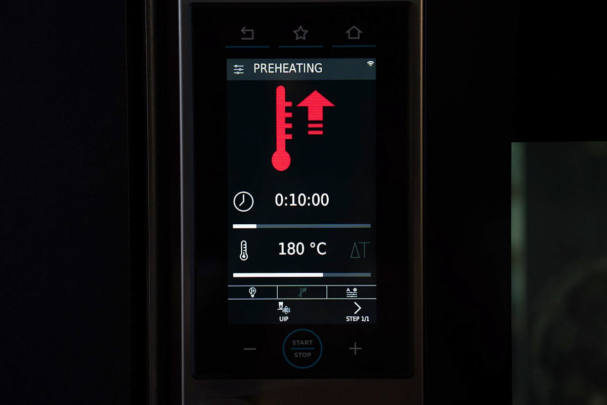imae of the oven being heated up