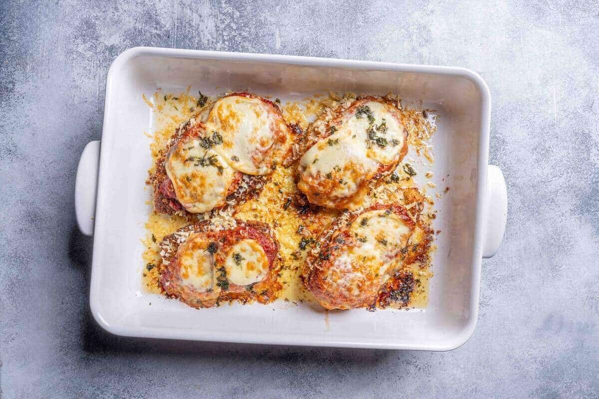 chicken just being taken out of the oven