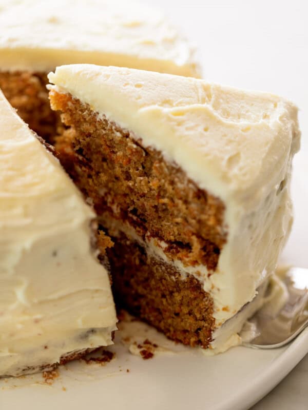 A slice of BEST Carrot Cake Recipe