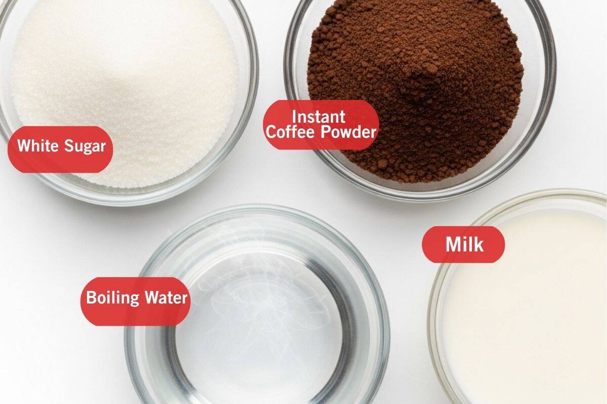 ingredients to make dalgona whipped coffee