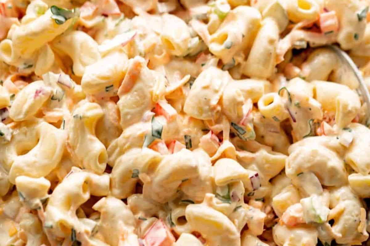 Let the Macaroni Salad sit for at least 15 minutes so the flavours settle and absorb