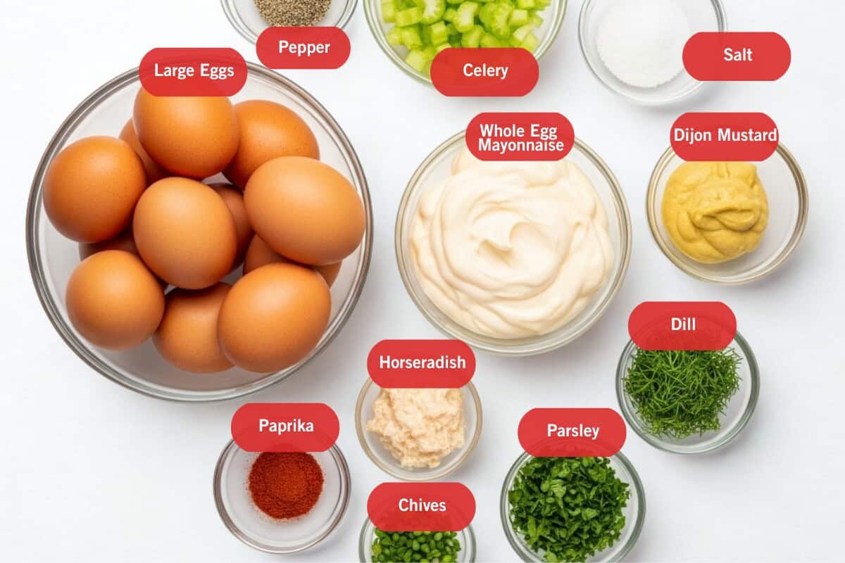 ingredients for making the perfect egg salad