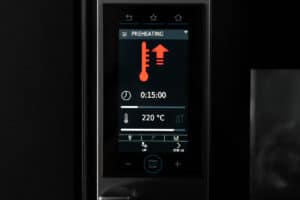 Oven being preheat