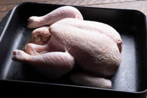 chicken in the baking pan