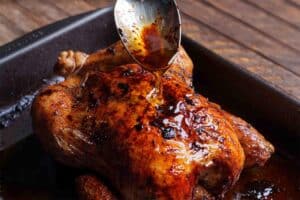 basting the chicken