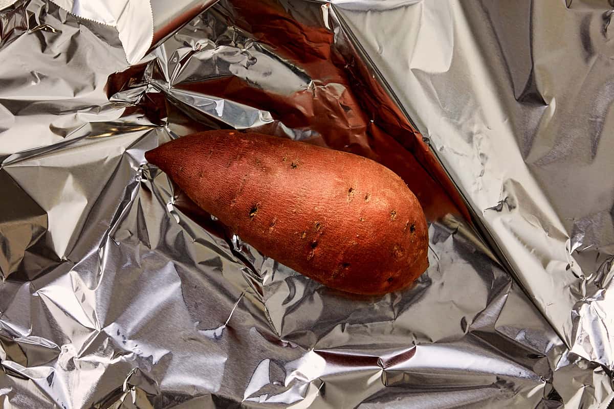 Overview top of sweet potato after cooking
