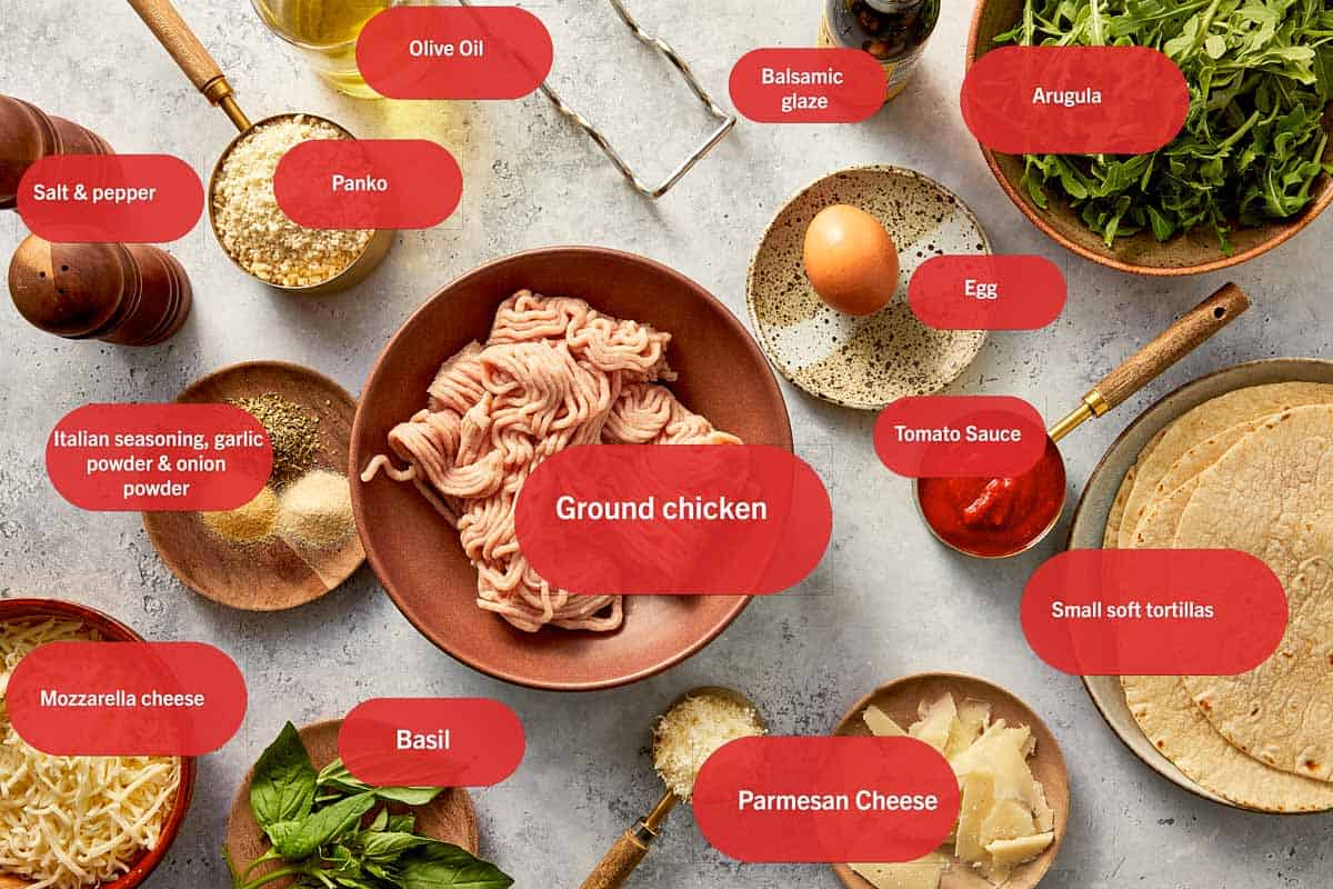 Ingredients for smashed tacos
