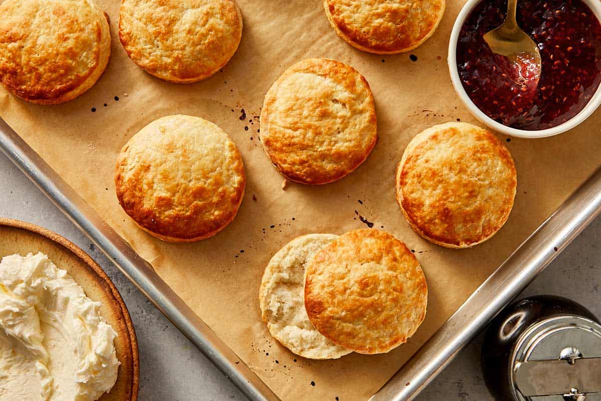 Baked buttermilk biscuits ready to be filled | CafeDelites.com