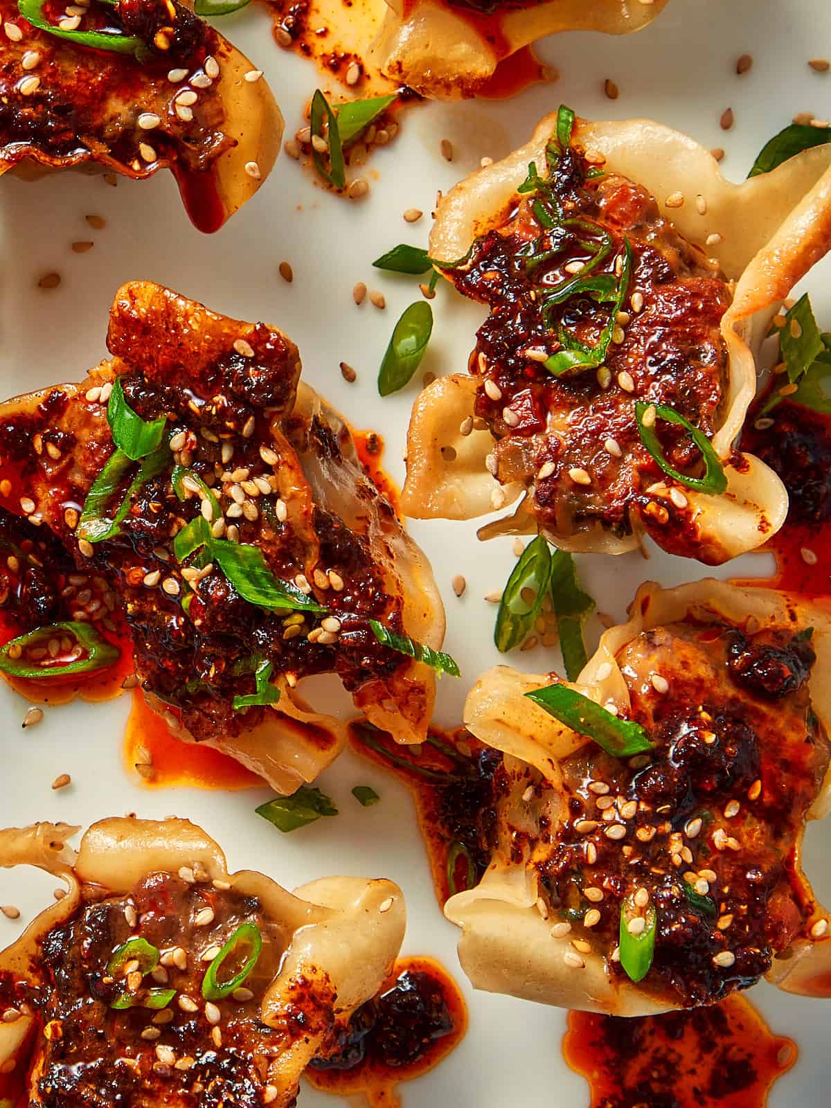 Close up Easy pan dumplings ready to eat