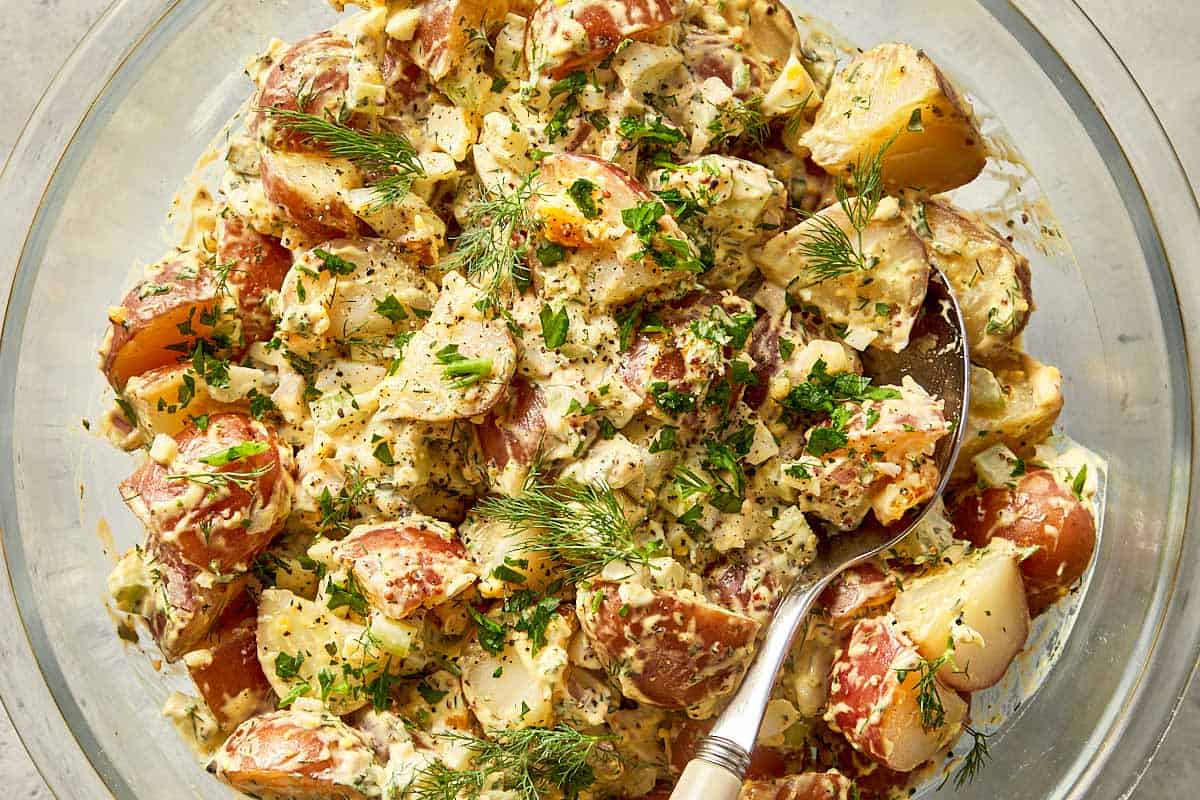 Potato salad mix with added potatoes