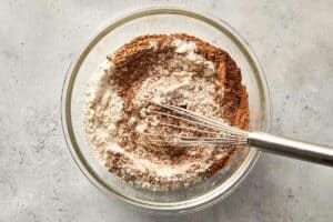 Dry ingredients are being mix