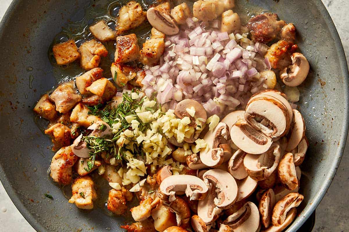 mix of Ingredients for Loaded Baked Potatoes