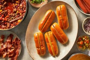 empty hot dogs buns