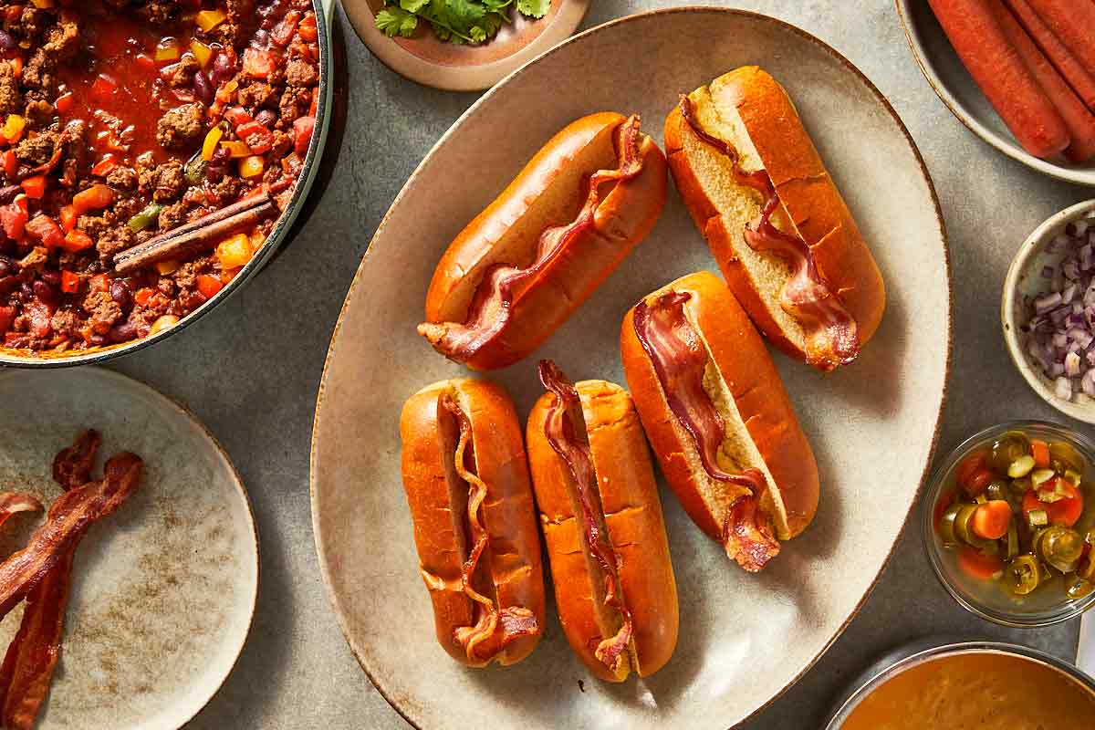 Crispy bacon in the bun