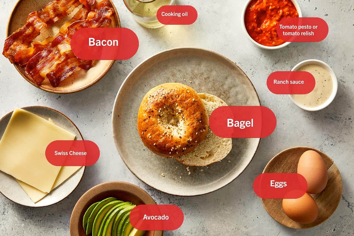 Ingredients for bagel