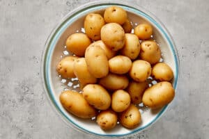 Potatoes being drained