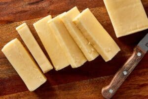 blocks of mozzarella