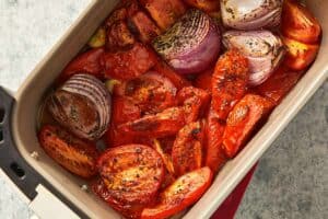 Veggies in the air fryer cooked